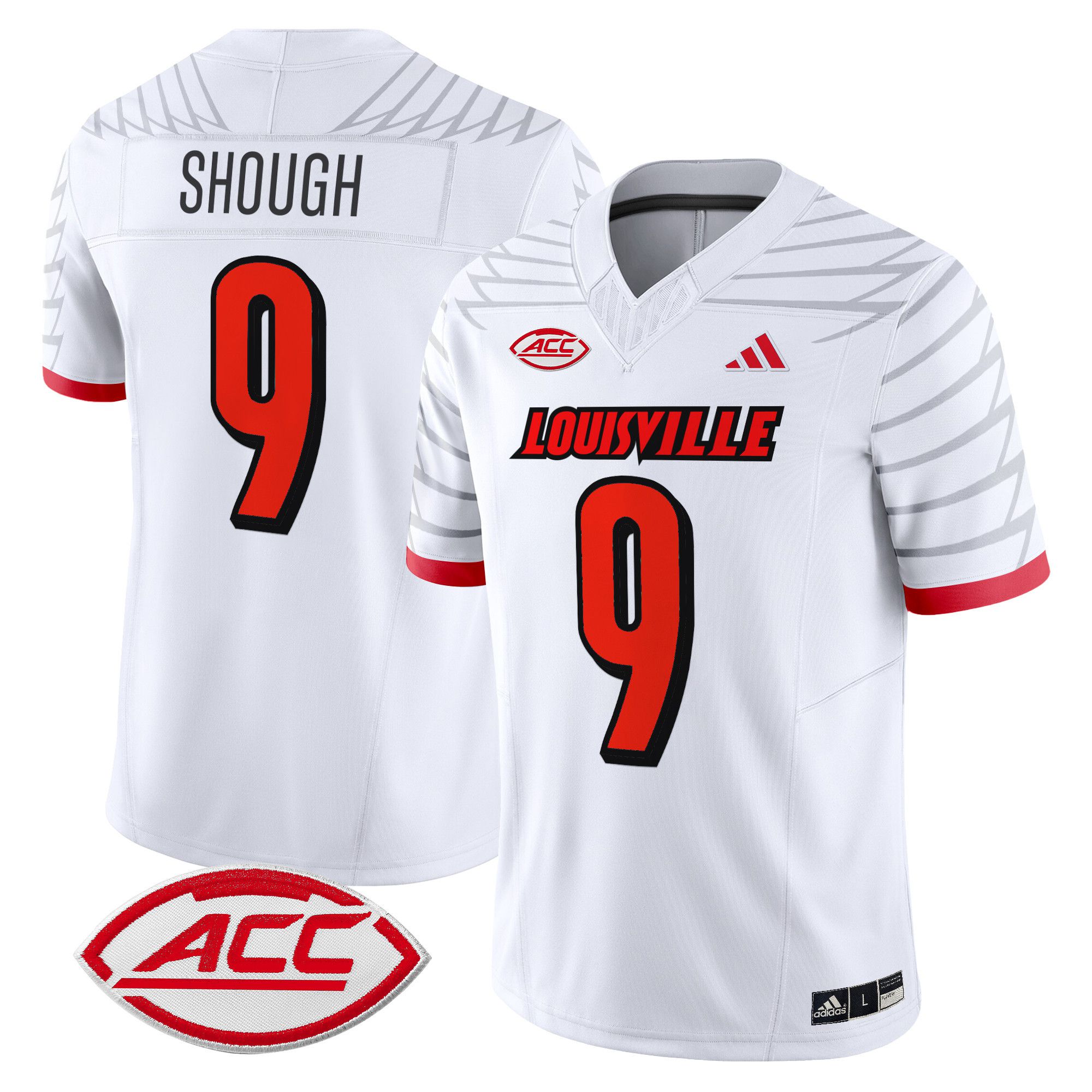 Men Louisville Cardinals #9 Shough White 2024 Vapor Limited NCAA Jersey->more ncaa teams->NCAA Jersey